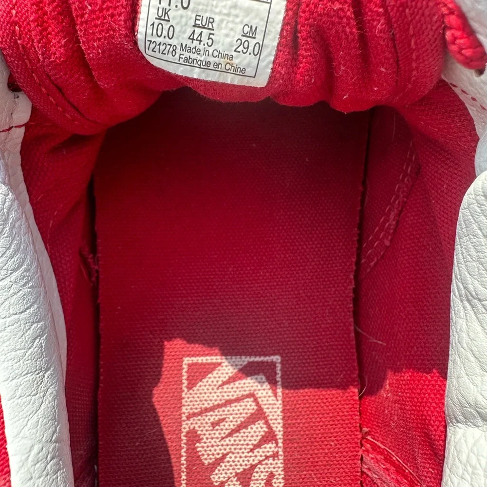 Vans Mens Size 11 Red Checkered Sneakers - Picture 7 of 7